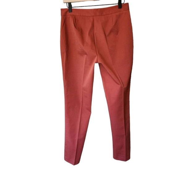 Metaphor Terracotta Straight Leg Cotton Blend Trousers Slacks, Size 6 - Picture 3 of 9